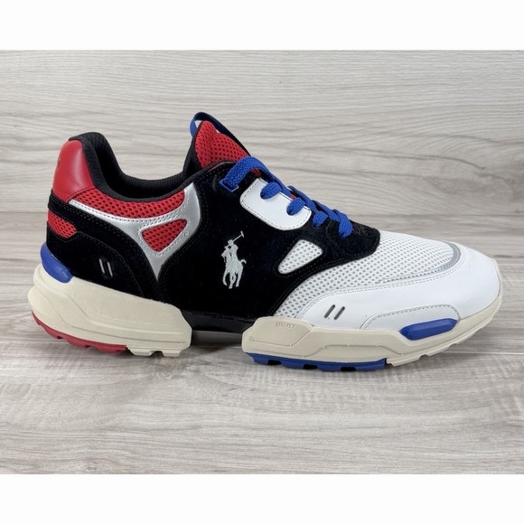 Polo Ralph Lauren Other - Polo Ralph Lauren Mesh Polo JGR PP-SK-ATH Sneakers Men's Size 14 White Blue